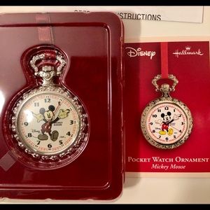 NIB Hallmark  Mickey Mouse working pocket watch ornament